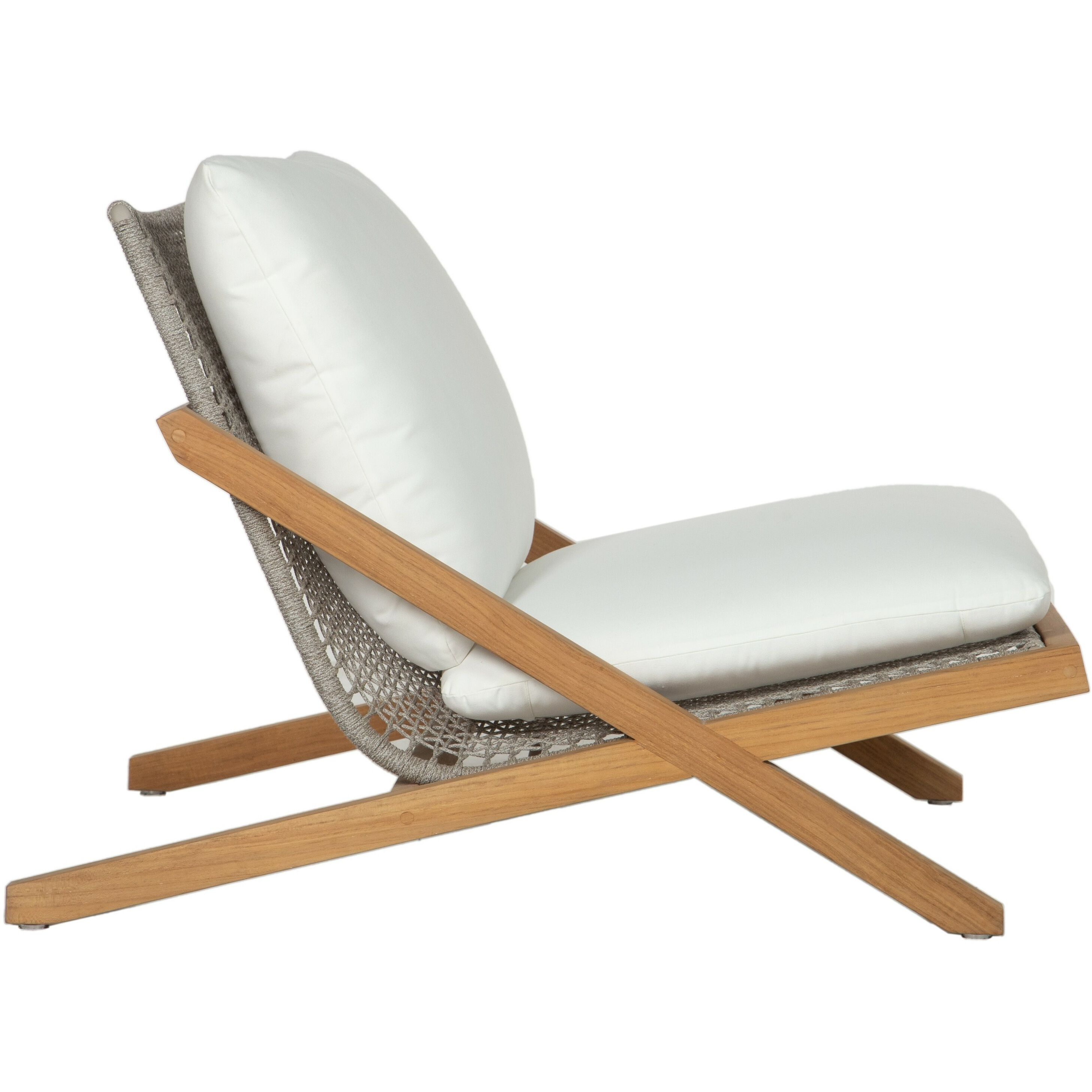 Bari Natural / Stinson White Outdoor Lounge Chair